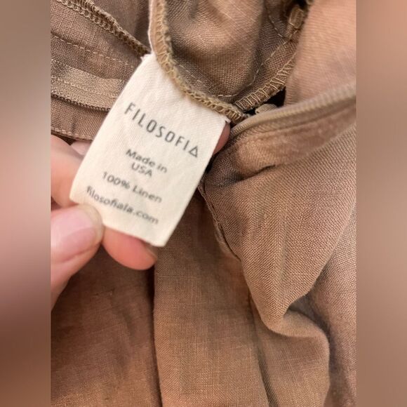 Filosofia 100% Linen Pants — Made in USA — Relaxed Minimalist — Size S - Picture 5 of 5